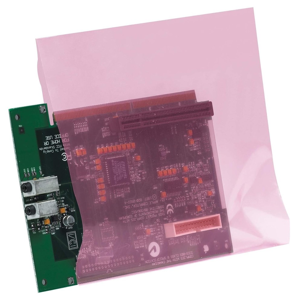 Pink Anti-Static Poly Bags Electronic Polyethylene 2,4,6 Mil Heat Sealable LDPE
