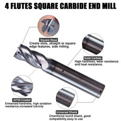 4 Flute 7/16″ x 1″ x2-3/4″ Variable Helix Solid Carbide End Mill – AlTiN Coated