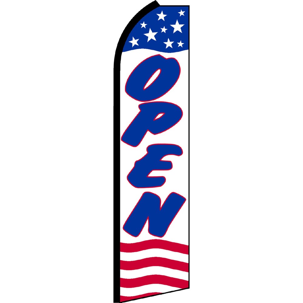 Open Stars And Stripes 3 ft X 11 1/2 ft Polyester Swooper Flag