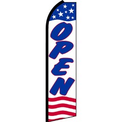 Open Stars And Stripes 3 ft X 11 1/2 ft Polyester Swooper Flag