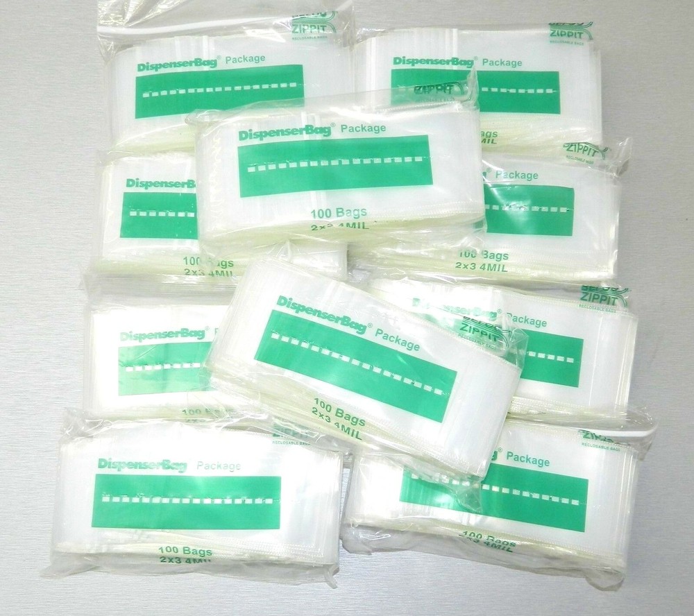 1000 Clear 2″x3″ Bags 4Mil Reloc Zippit Reclosable Slide Lock Thick 2×3 1,000 Pc