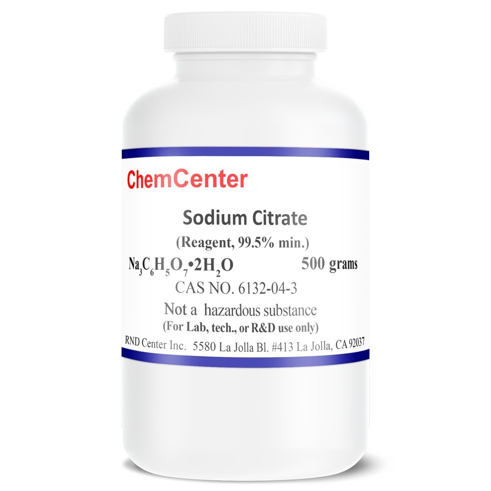 Sodium Citrate, Reagent , Crystals, 500 grams
