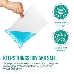1.5-Mil Expandable Gusseted Poly Bags Clear Polyethylene Multiple Sizes LDPE