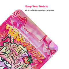 Smell Proof 3.5g Cartoon Print Mylar Bags 100pcs Zip Seal Stand Up Gummies Bags