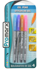 Promarx Gel Roller EFX Pens Pack of 4 ~ Blue Purple Pink Orange
