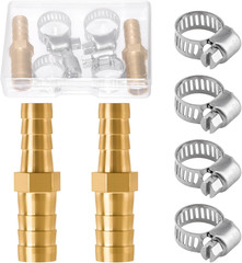 2 Pack Hose Barb Fittings Reducer, 5/16″ to 3/8″ Brass Hose Barb Reducer with 4