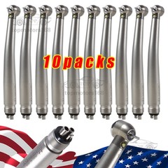 10 PACKS Dental High Speed E generator LED Handpiece Air Turbine 4Hole