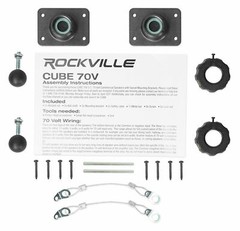 Cube by Rockville Pair of 3.5″ Black Commerical 70v Swivel Wall Mount Speakers