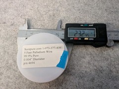 SurePure Palladium Wire 99.9% Pure 0.004″ Dia Partial Spool Lab Surplus