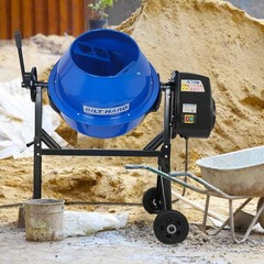 BILT HARD 4 Cu Ft Electric Cement Mixer, 550W Portable, Wheelbarrow Style