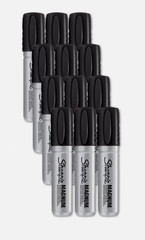 12 pack Sharpie Magnum XL Chisel Tip Permanent Marker, Black