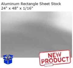 Aluminum Rectangle Sheet Stock 24″ x 48″ x 1/16″ 3003 Alloy Mill Finish Plate.