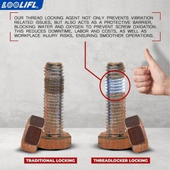 LOOLIFL Blue Thread Locker 243 Nuts-Bolts Locker, Screw Adhesive Lock Tight Seal