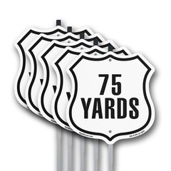 75 Yards Golf Course Running Race 5k Shield Shaped Sign With Stake
