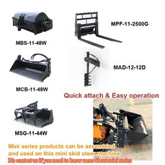 Wolfequip Wheel Mini Skid Steer Loader 23HP Tractor Bucket Hydraulic Guide Drive