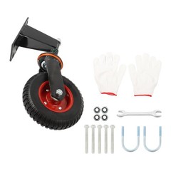 1Pack 8″ Heavy Duty Gate Casters Rubber Wheel Dual installation option 600LB,Red