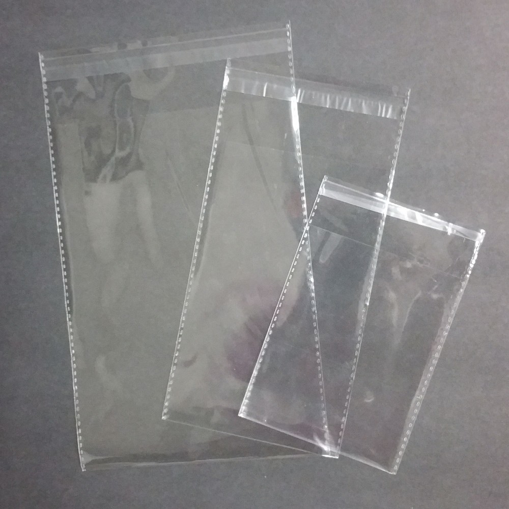 100 pcs Resealable Poly Bags Transparent OPP Bag Plastic Bags Self Adhesive Seal