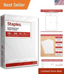 Cardstock Paper, 8.5-Inch x 11-Inch Paper Size, Matte White, 110 lbs., For Of…
