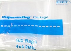 1000 Reloc Zippit 4×4 2mil Clear Zip Seal Bags Square Reclosable Zip Slide Lock