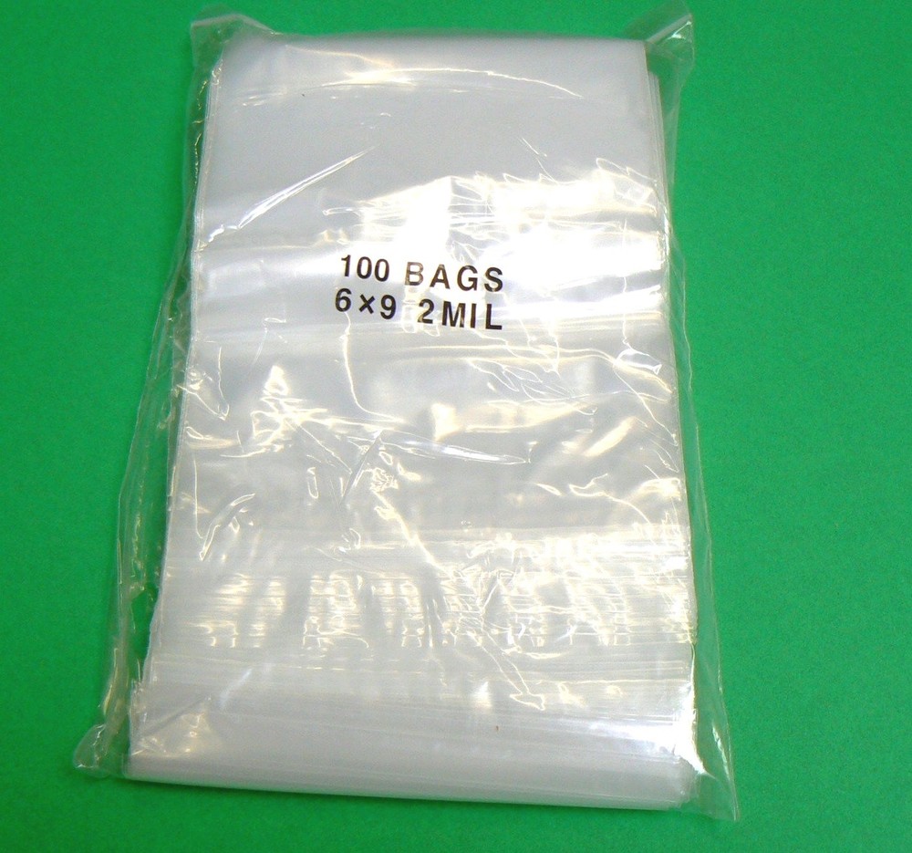 6×9 Zip Seal Lock Bags 2 Mil Poly Bag Clear Resealable 6″ x 9″ 2mil 100 Pcs