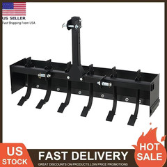 55 Inch Box Blade Tow Behind Scraper 3 Point Quick Hitch for Category 1 Tractor
