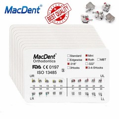 MacDent Dental Orthodontic Bracket Braces Mini Roth/MBT 022 Hooks 345/Arch Wires