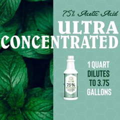 75% Vinegar – 1 Gallon – Concentrated Acetic Acid – Heavy Duty – USA Bulk