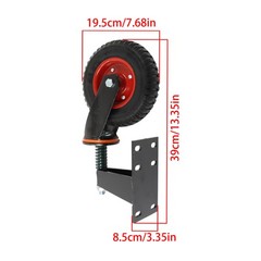 1Pack 8″ Heavy Duty Gate Casters Rubber Wheel Dual installation option 600LB,Red