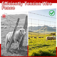 Heavy Duty Galvanized Steel Wire Fence Stretcher Tool, Wire Tensioner with 20FT