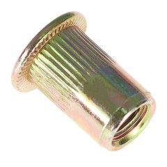100 Pcs M6 Metric Carbon Steel Rivet Nut Flat Head Threaded Insert Nutsert US