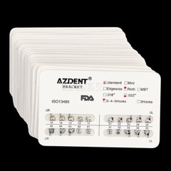 AZDENT Dental Orthodontic Brackets Braces Standard Roth .022 Hooks 3-4-5 FDA