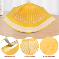 4×7″ Self Seal Kraft Bubble Mailers Padded Envelopes Yellow Shipping Bags #000