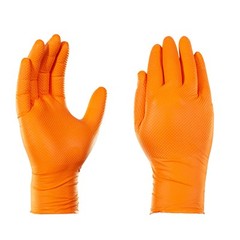 1st Choice Premium Orange Nitrile Disposable Gloves, 6 Mil, Box of 100