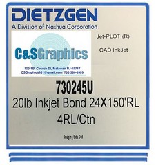 4 Rolls 24” X 150′ 20LB Bond Plotter Paper CAD InJet