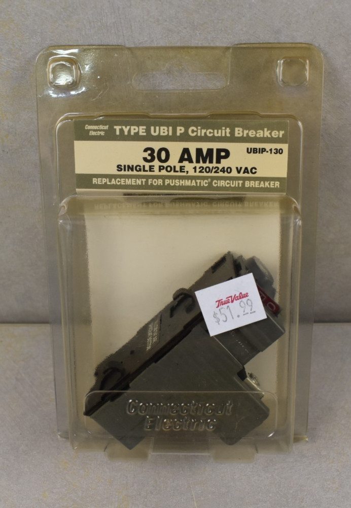 Connecticut Electric UBIP-130 30 Amp Single Pole Type UBI P Circuit Breaker