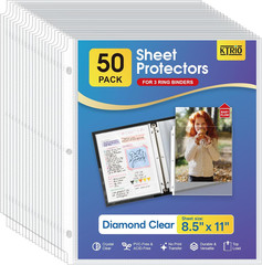 KTRIO Sheet Protectors 8.5 X 11 Inch, Clear Top Loading Page Protectors for 3 Ri