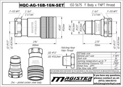 1″ AG Hydraulic Quick Couplers Set – 1″ NPT Thread