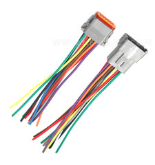 12 AWG Assembled Deutsch 12 Pin waterproof connector 6″ wire