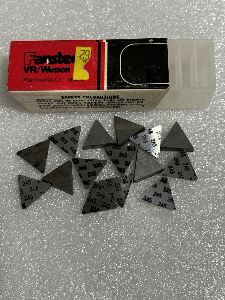 Qty 15: VR/Wesson Carbide Inserts: Unknown Style/Size: Grade 2A5 as Pictured
