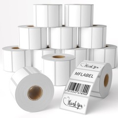 MFLABEL 12 Rolls Thermal Shipping Labels (12,000 12 Rolls, 2.25 X 1.25 White