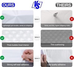 250Pcs Poly Bubble Mailers Padded Envelope Shipping Mailing Bag 8.5×12″ #2 White