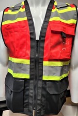 Class 1 High Visibility Reflective Red OR Blue/ Black Safety Vest w/ ID POCKET