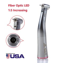 Dental 1:5 Increasing Fiber Optic LED Contra Angle Handpiece Fit NSK Electric DL