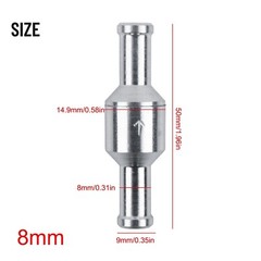 2x 8mm Inline One-way Non-return Check Valve Auminium Fuel Water Gas Air Vacuum