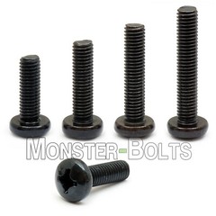 M3 Phillips Pan Head Machine Screws, Steel w Black Oxide & Oil, DIN 7985A Metric