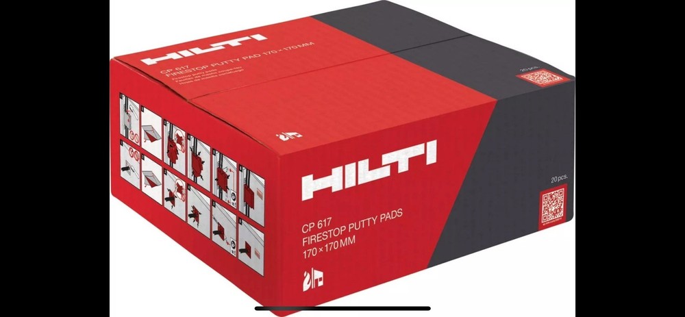 Hilti CP617 Putty Pads Firestop Protection New Box Of 20 6 X 7IN. FREE SHIPPING
