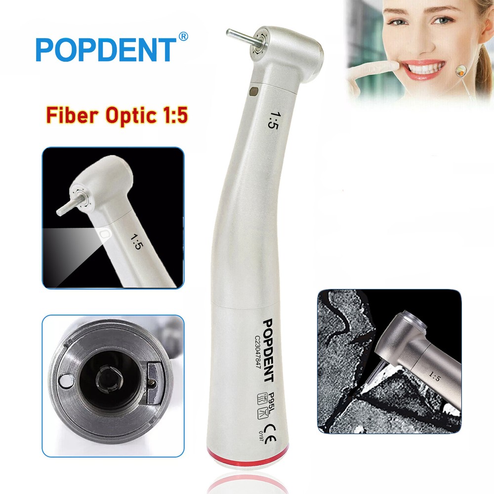 Dental LED High Speed /1:5 Increasing Optic LED Contra Angle Handpiece NSK Style