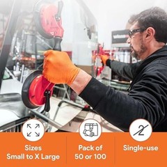 First Glove Grip 8 Mil Orange Nitrile Diamond textured Gloves