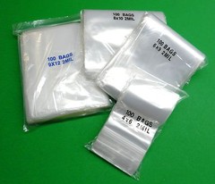 400 Poly Bags Clear 2mil Reclosable Assortment Sizes 100ea 4×6 6×9 8×10 9×12