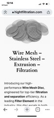 Stainless Steel 304 wire cloth disc 1″ Dia 20X20 mesh (100 pack)